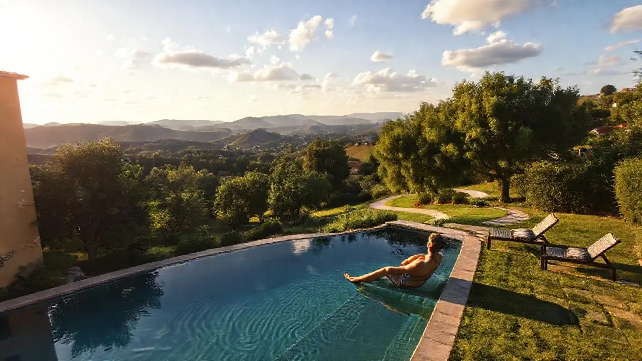 Tranquila tarde de verano en un jardín