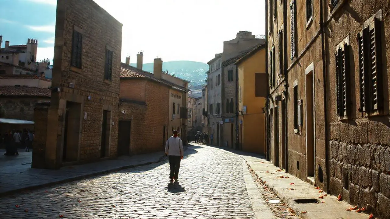 Calle tranquila, atmósfera urbana y realista