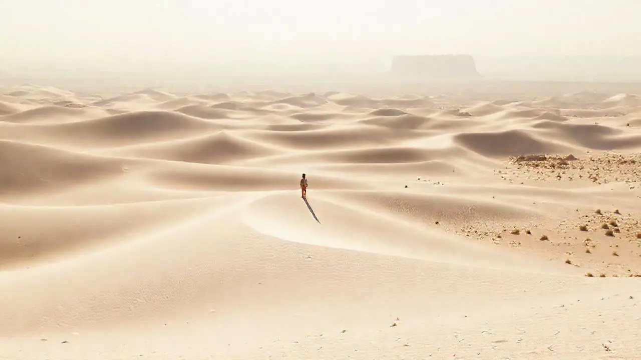 Paisaje desértico vasto, tranquilo y natural