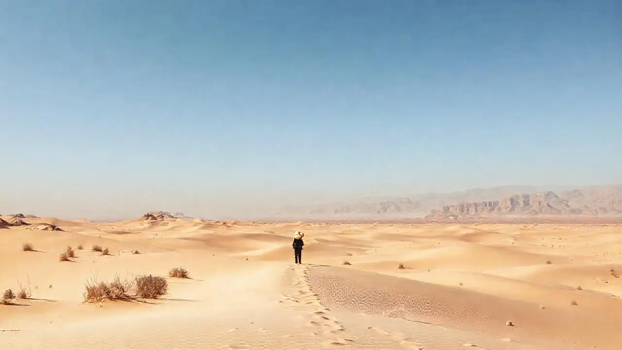 Desierto vasto, soledad, horizonte infinito