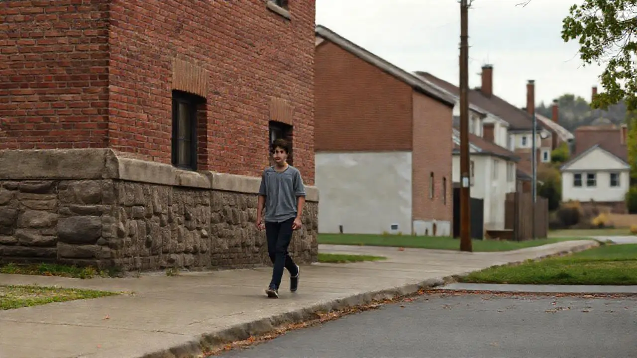 Tranquila calle residencial, luz suave y natural
