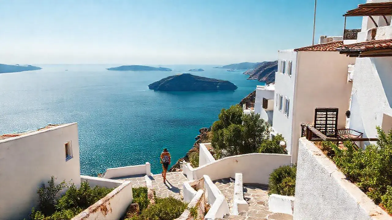 Paz mediterránea bajo un cielo azul