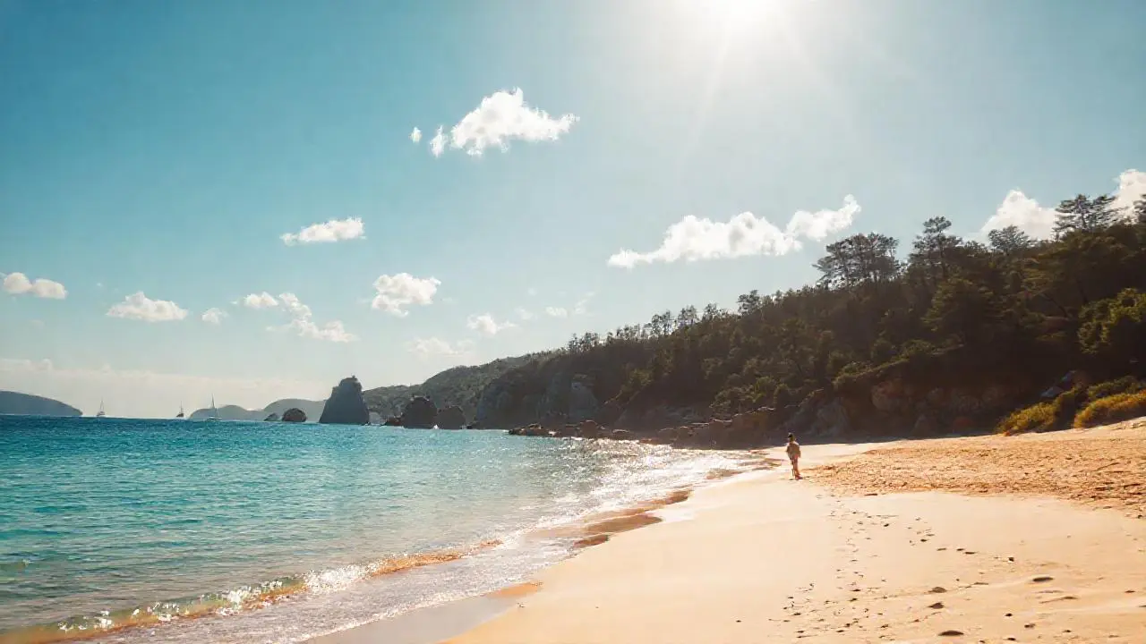 Paisaje costero sereno y soleado
