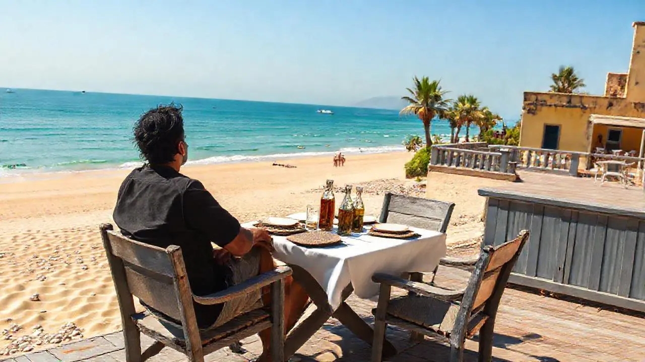 Paz relajante en la costa soleada
