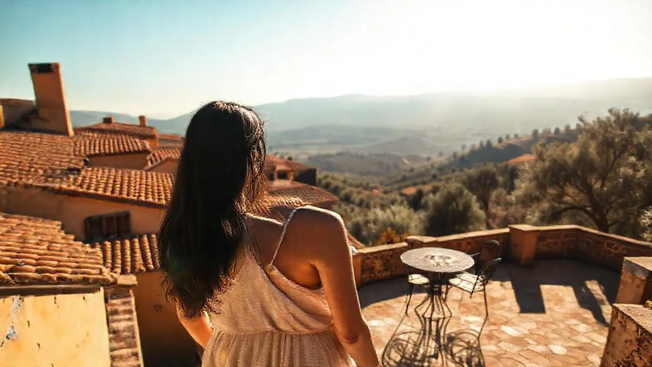 Escena mediterránea soleada y relajada