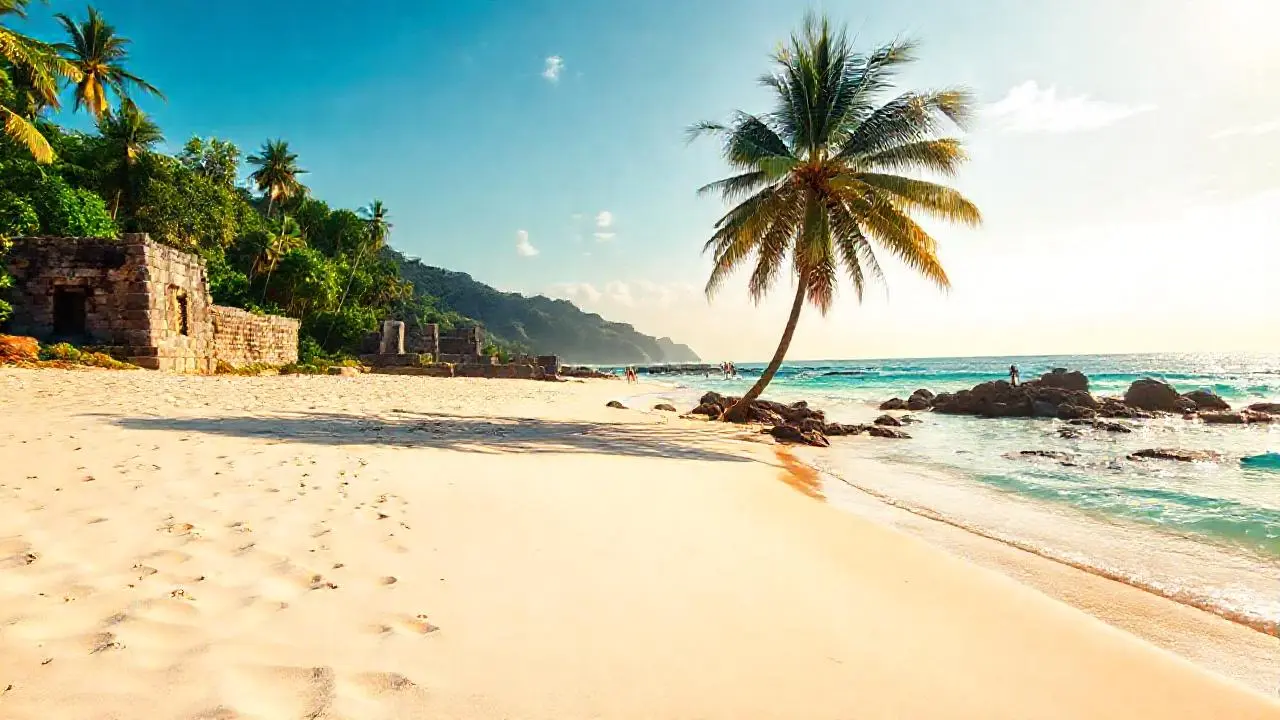 Paraíso costero, luz cálida y serenidad