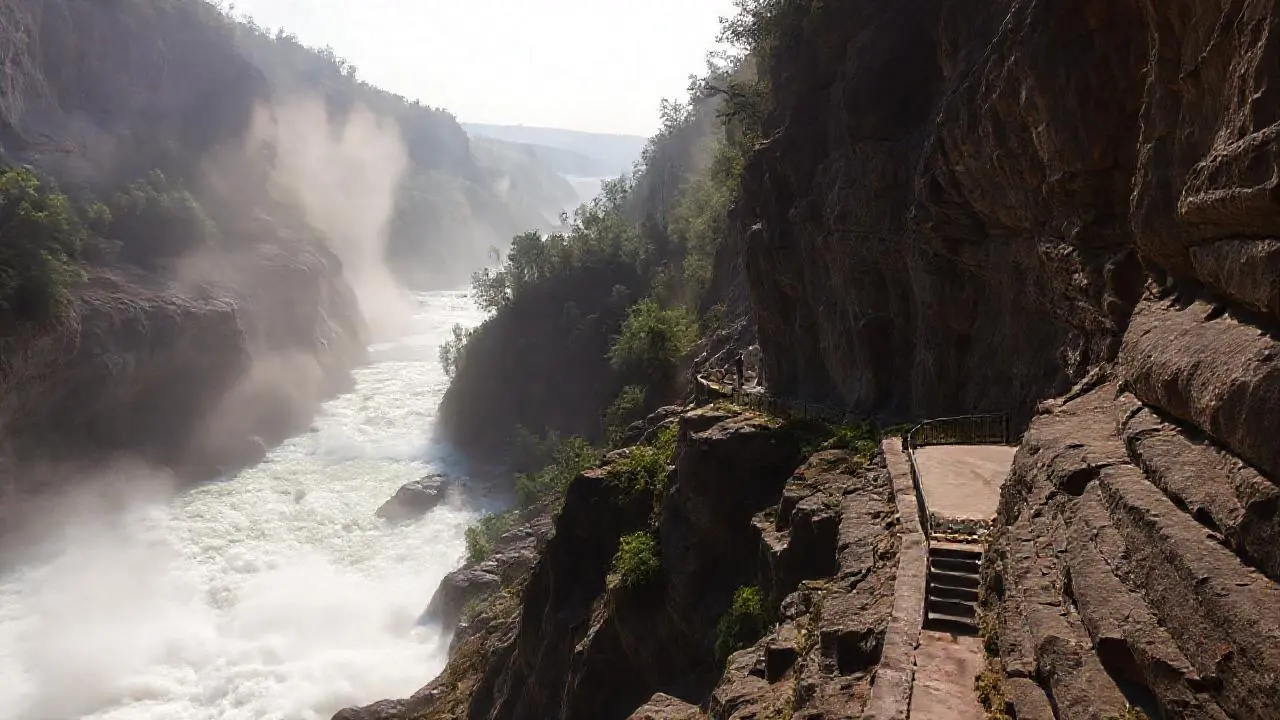 Imponente cañón, agua y naturaleza salvaje