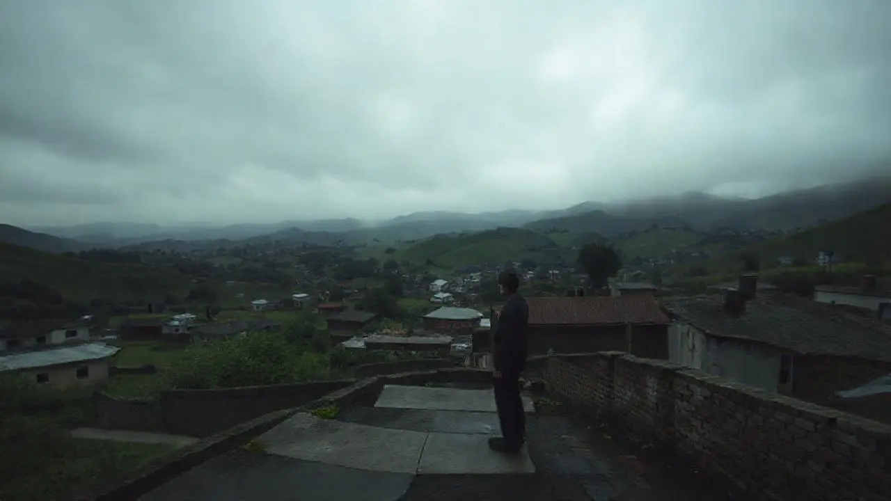 Paisaje tranquilo, sombrío y realista