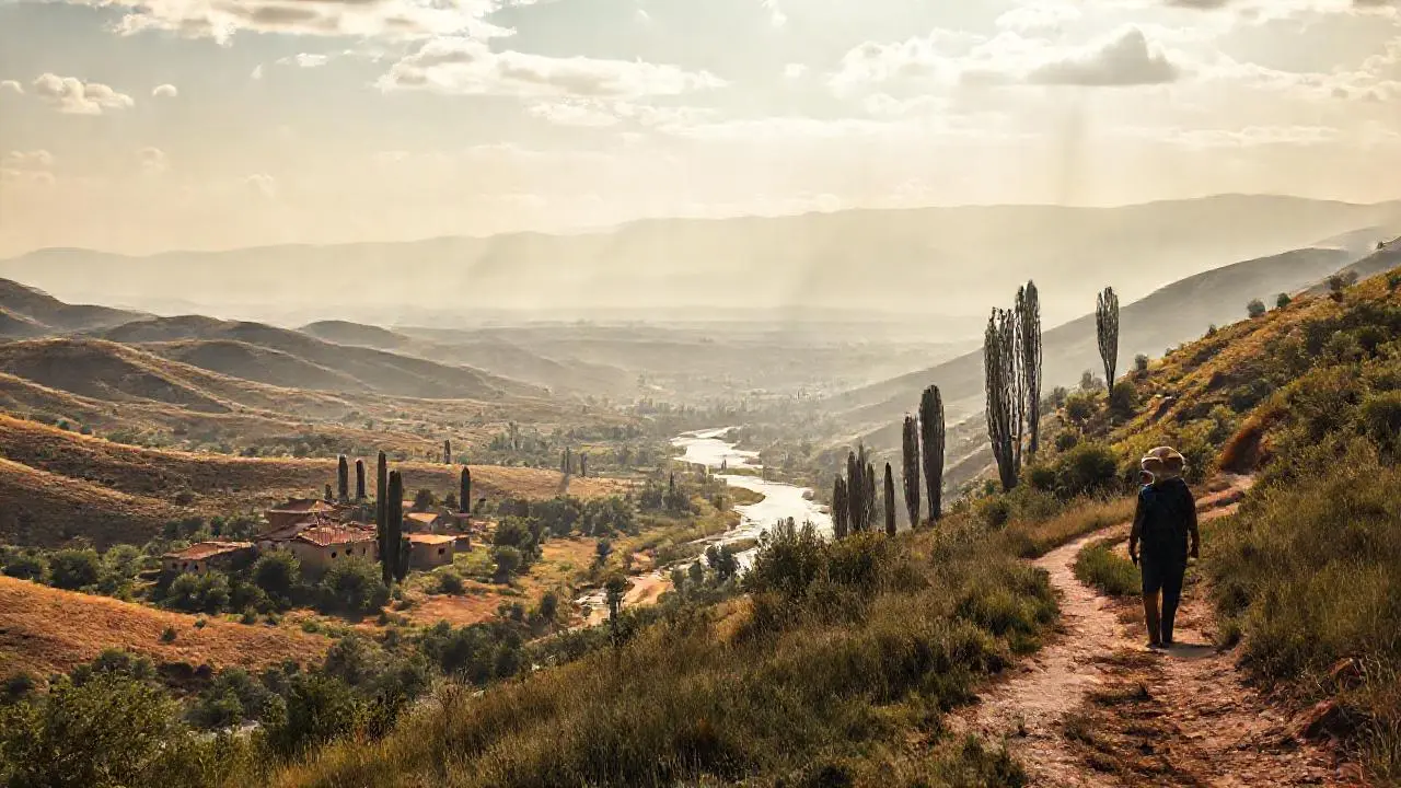 Paisaje sereno y vasto, lleno de luz