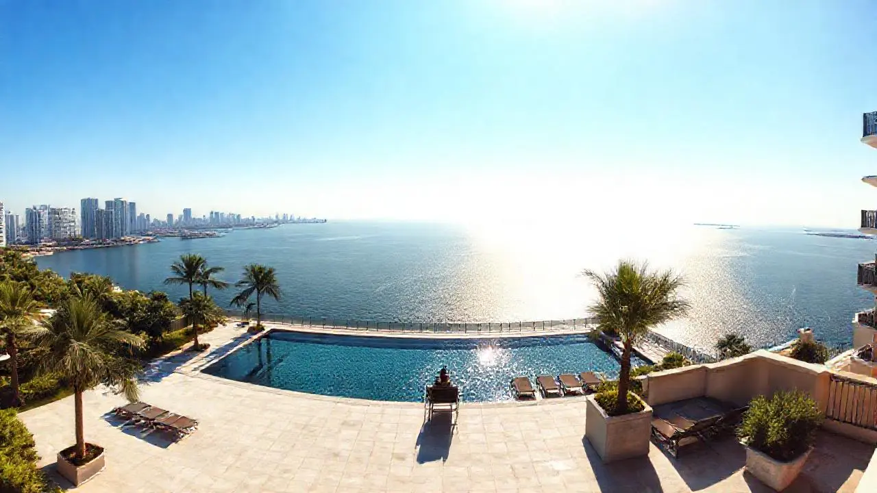 Serena vista lujosa y relajante