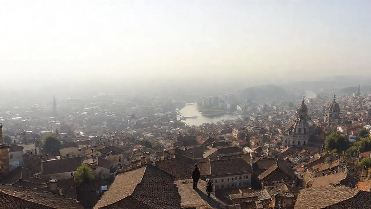 Paisaje urbano sereno y atmosférico