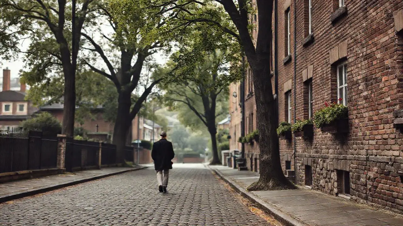 Calle tranquila, ambiente melancólico y realista