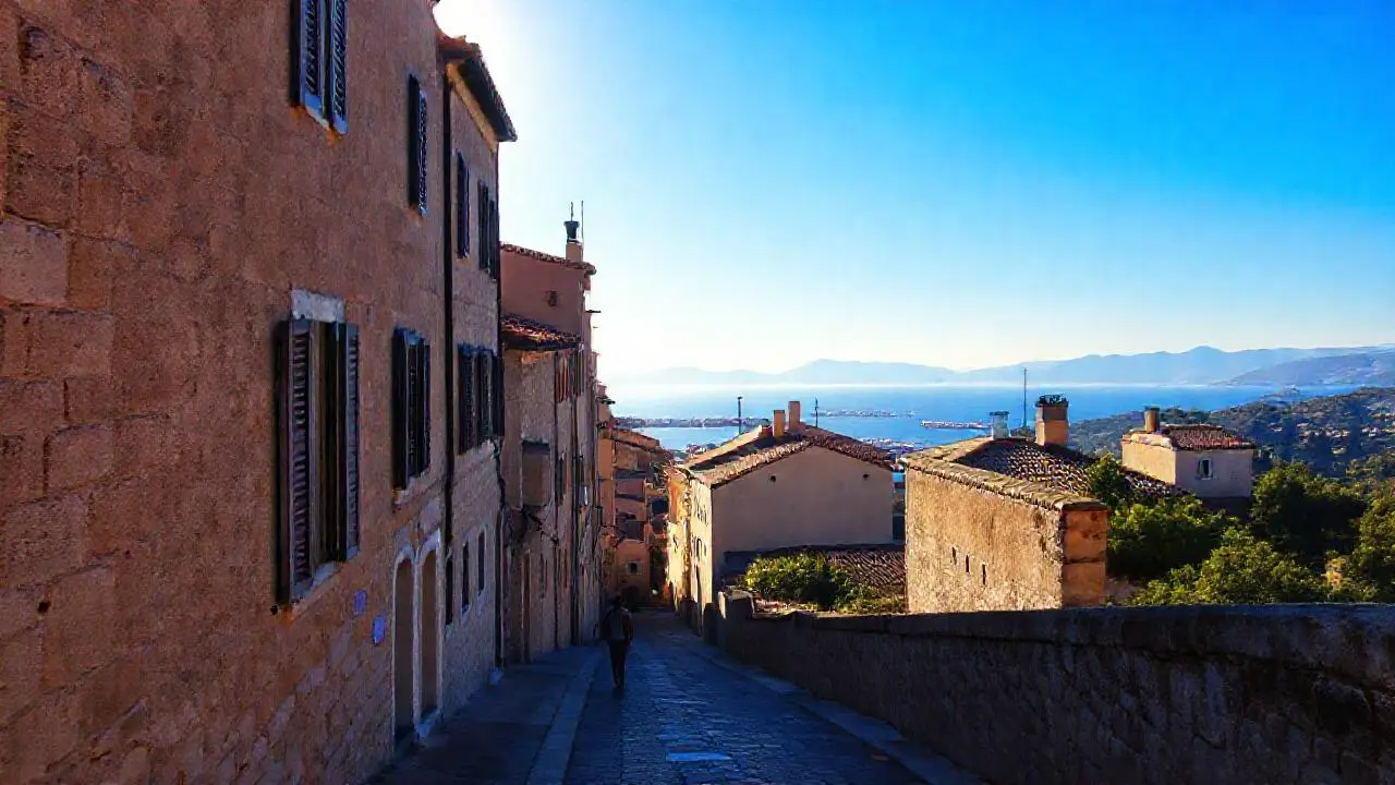 Pueblo antiguo, tranquilo y bañado en luz