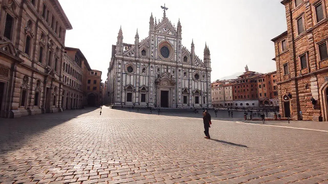 Fachada imponente del Duomo, luz natural y realismo