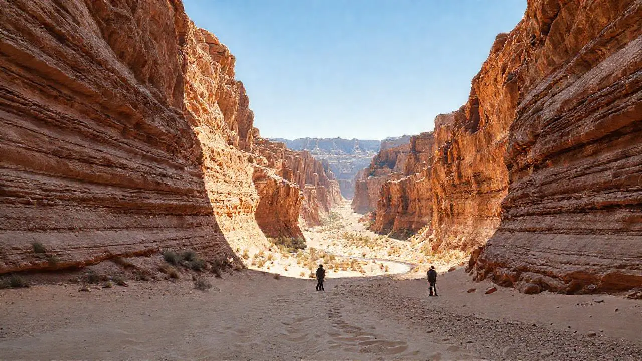 Canyón árido, vasto, silencioso y solitario
