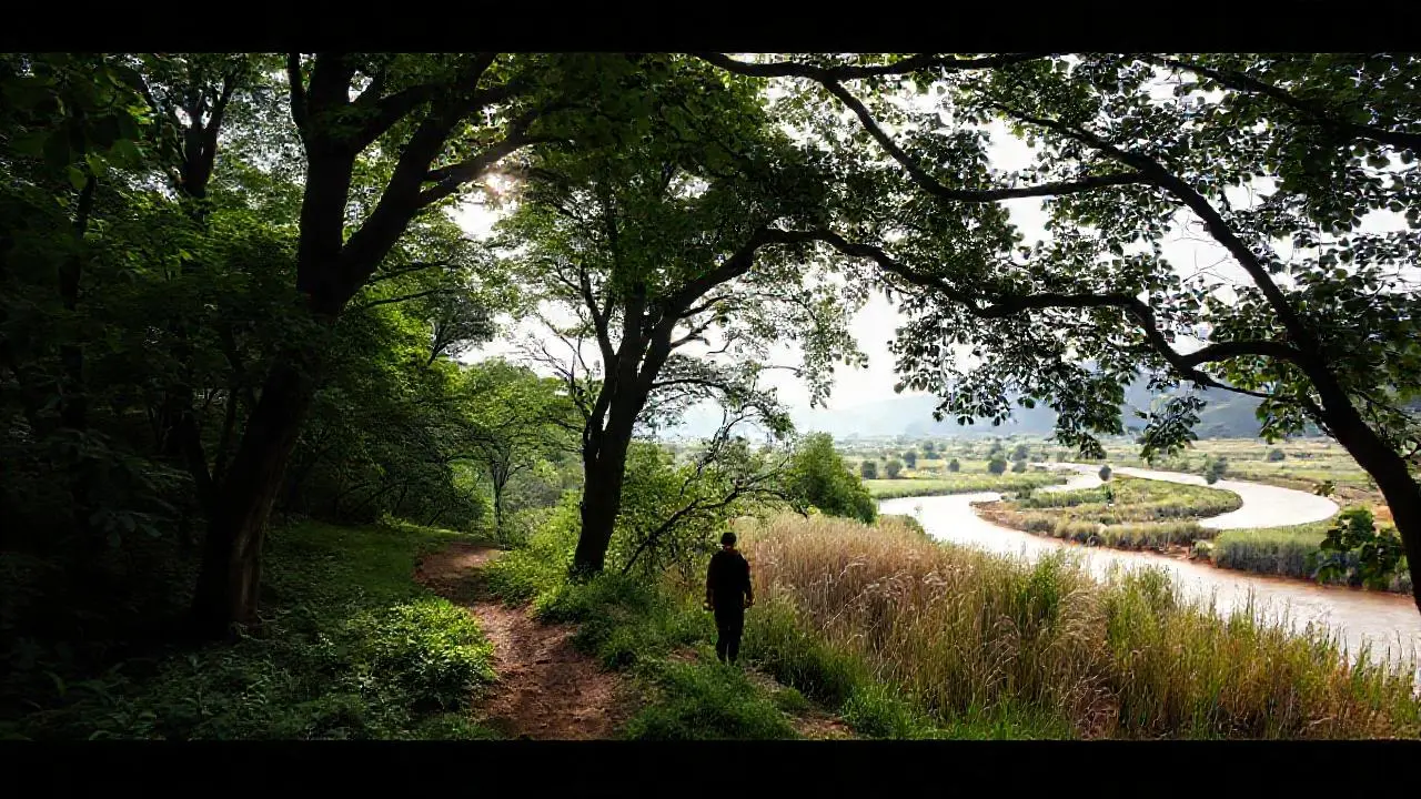 Paisaje natural, sereno, amplio y detallado