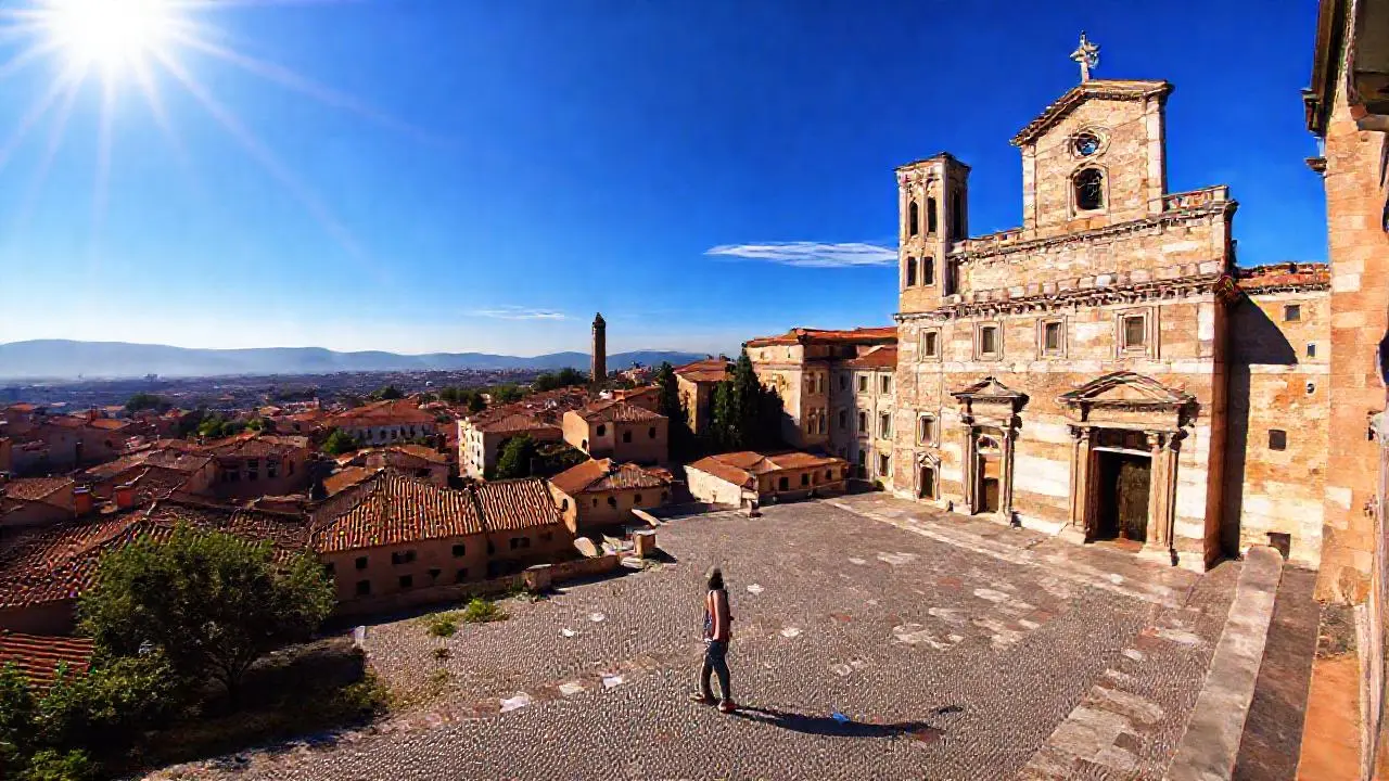 Paz visual en un paisaje urbano antiguo