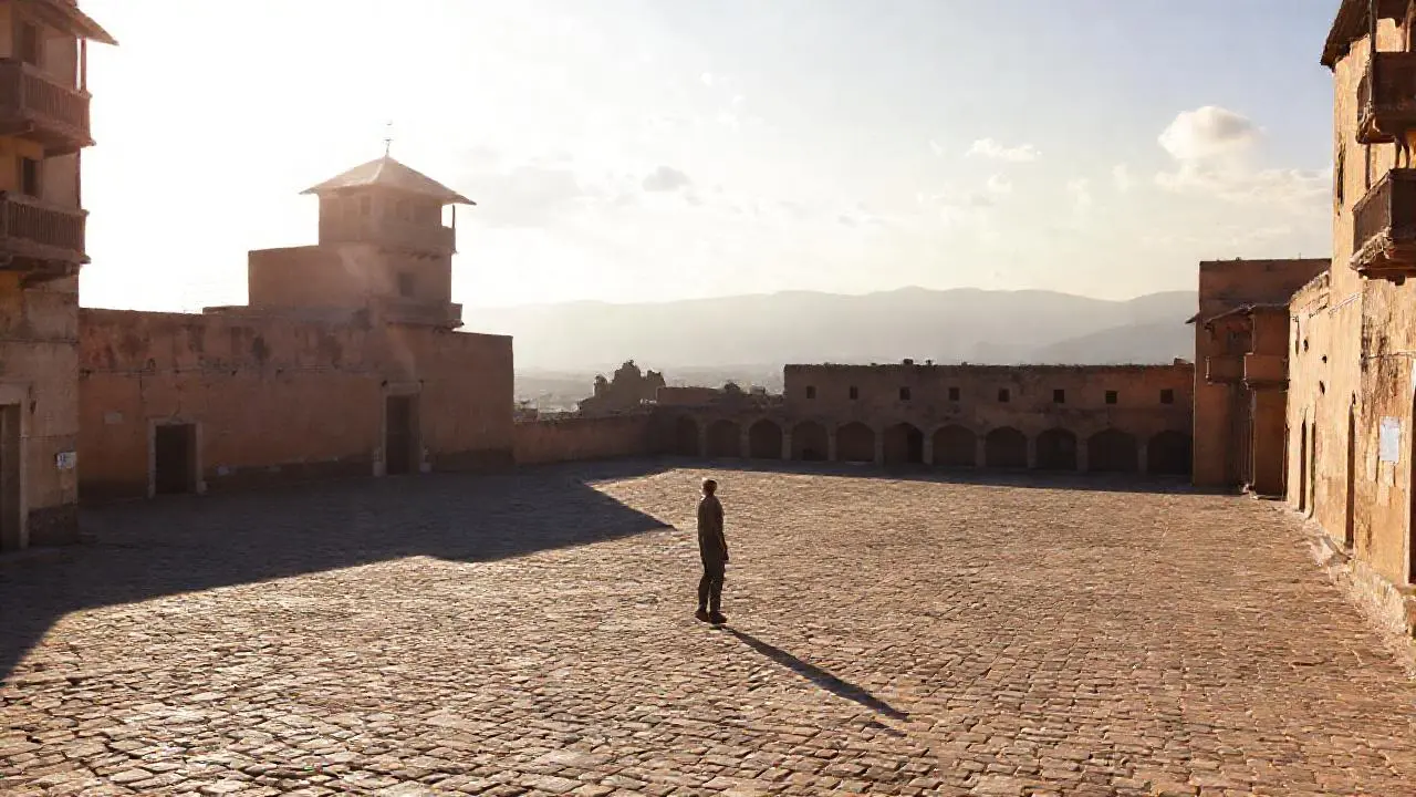 Un paisaje antiguo, tranquilo y luminoso