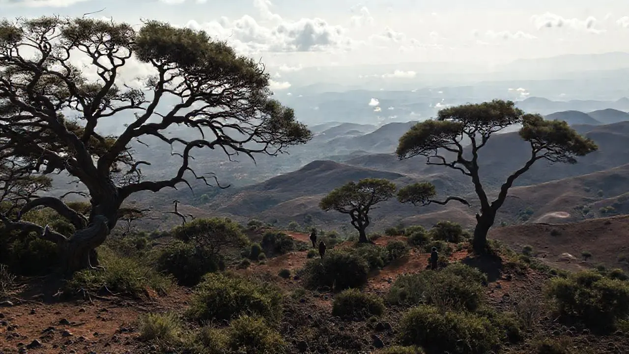 Paisaje volcánico vasto y silencioso
