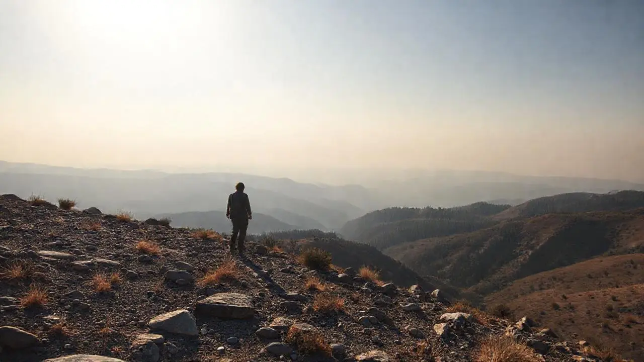 Paisaje árido, vasto y silencioso