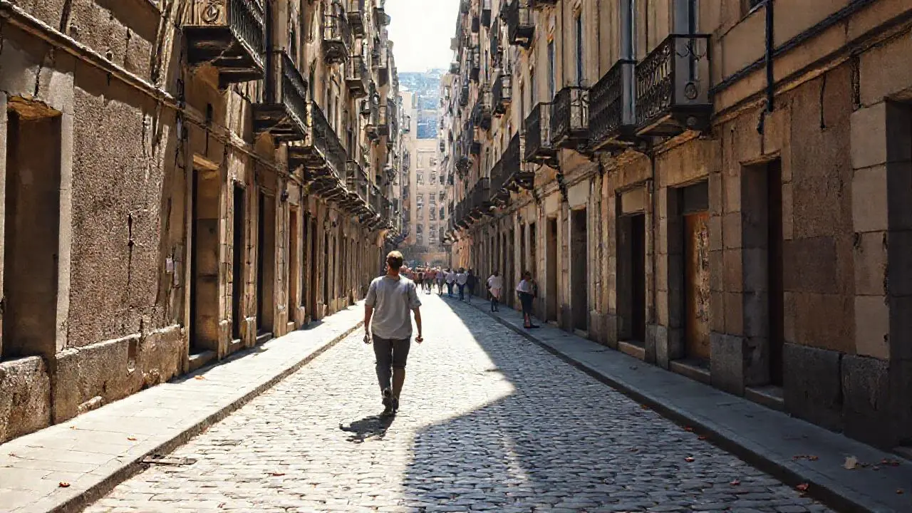 Calle antigua, tranquila y llena de historia