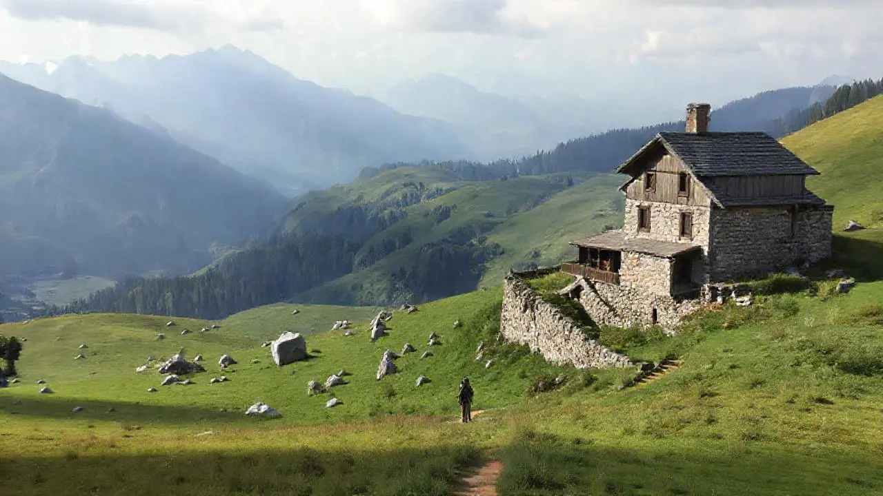 Paisaje montañoso natural, tranquilo y realista