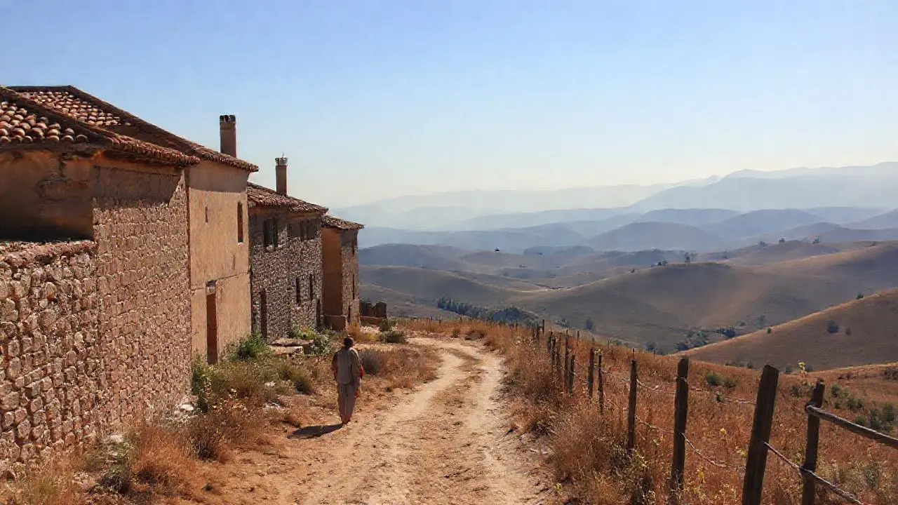 Paisaje rural cálido y sereno