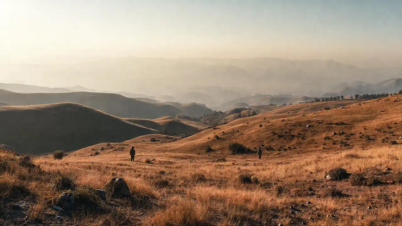 Paisaje extenso y sereno bajo la luz