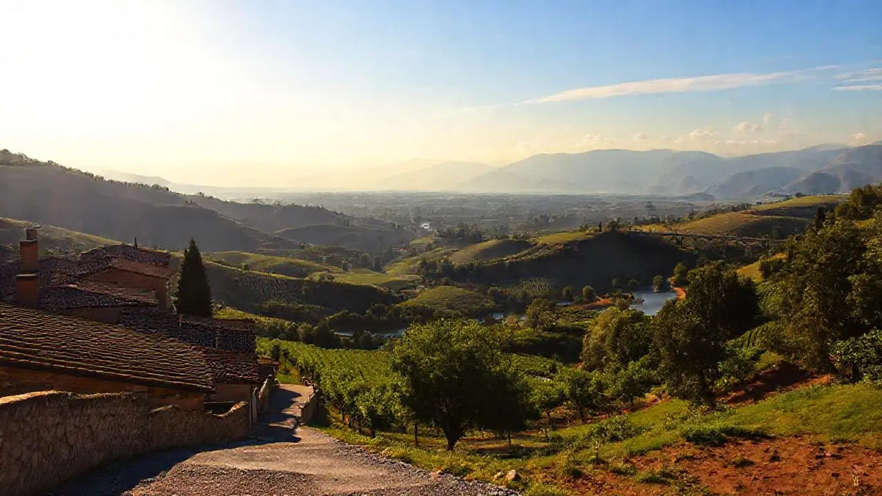 Paisaje rural tranquilo y soleado