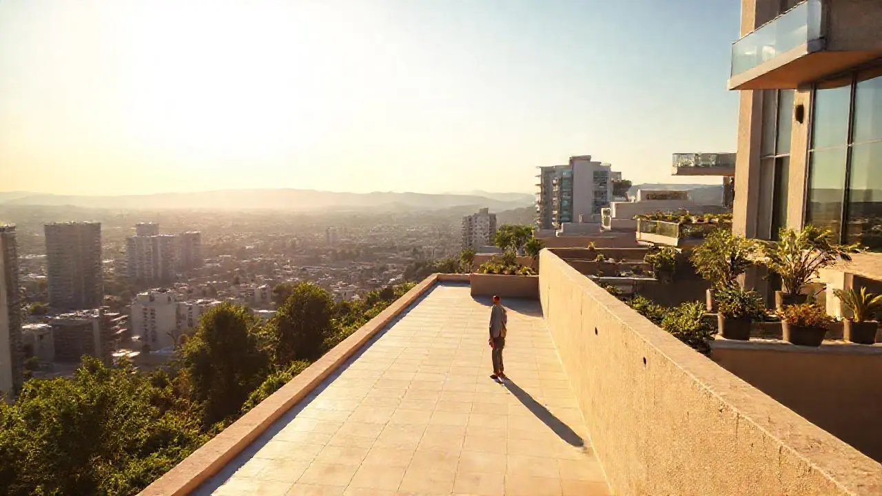 Un paisaje urbano cálido y sereno