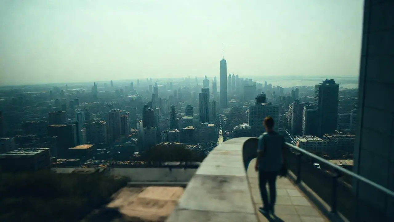 Ciudad extensa, luz suave y distante