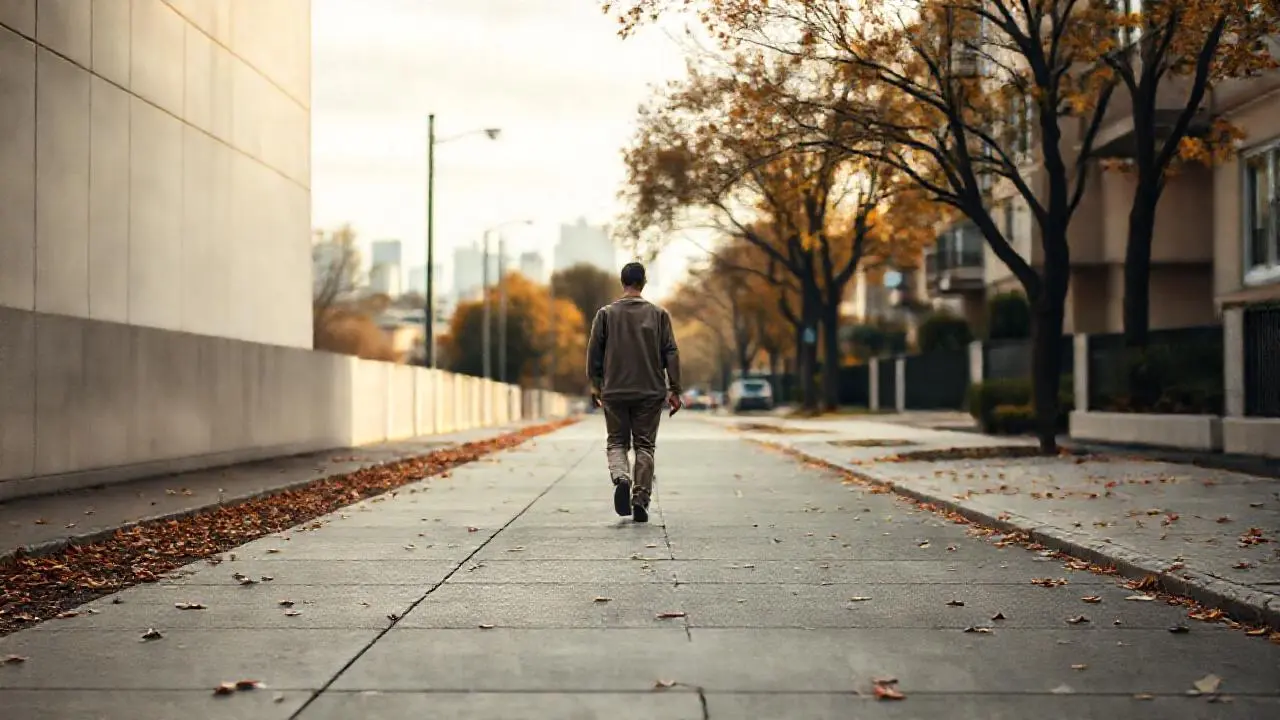 Un paseo otoñal tranquilo en la ciudad