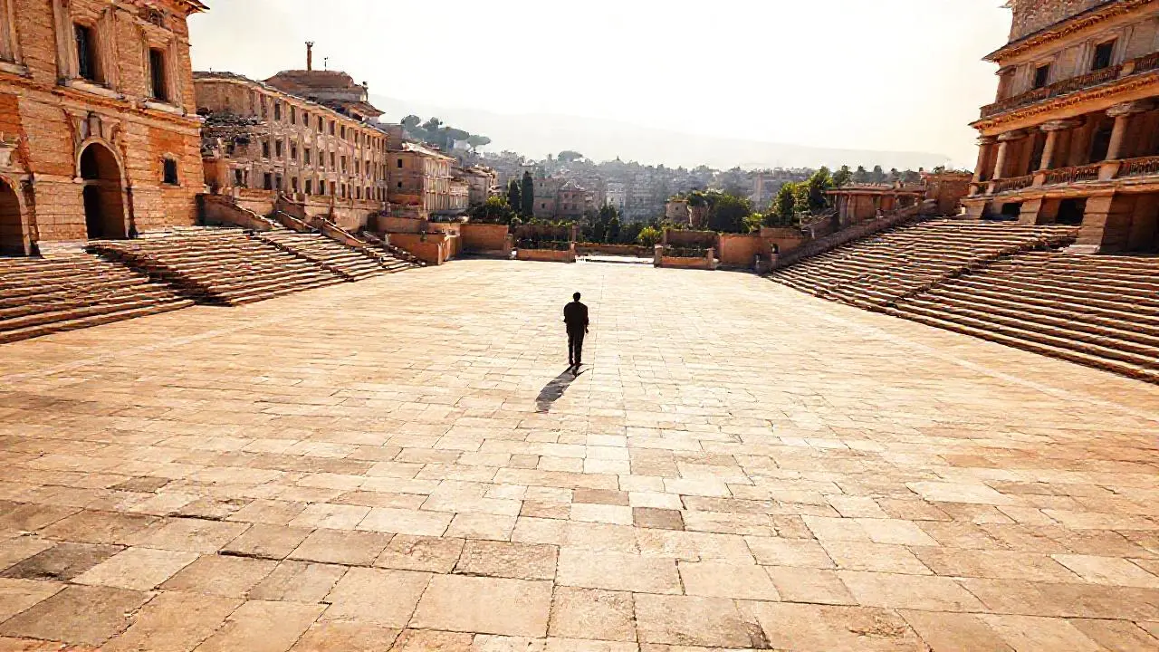 Plaza grandiosa, antigua, con espacio y luz