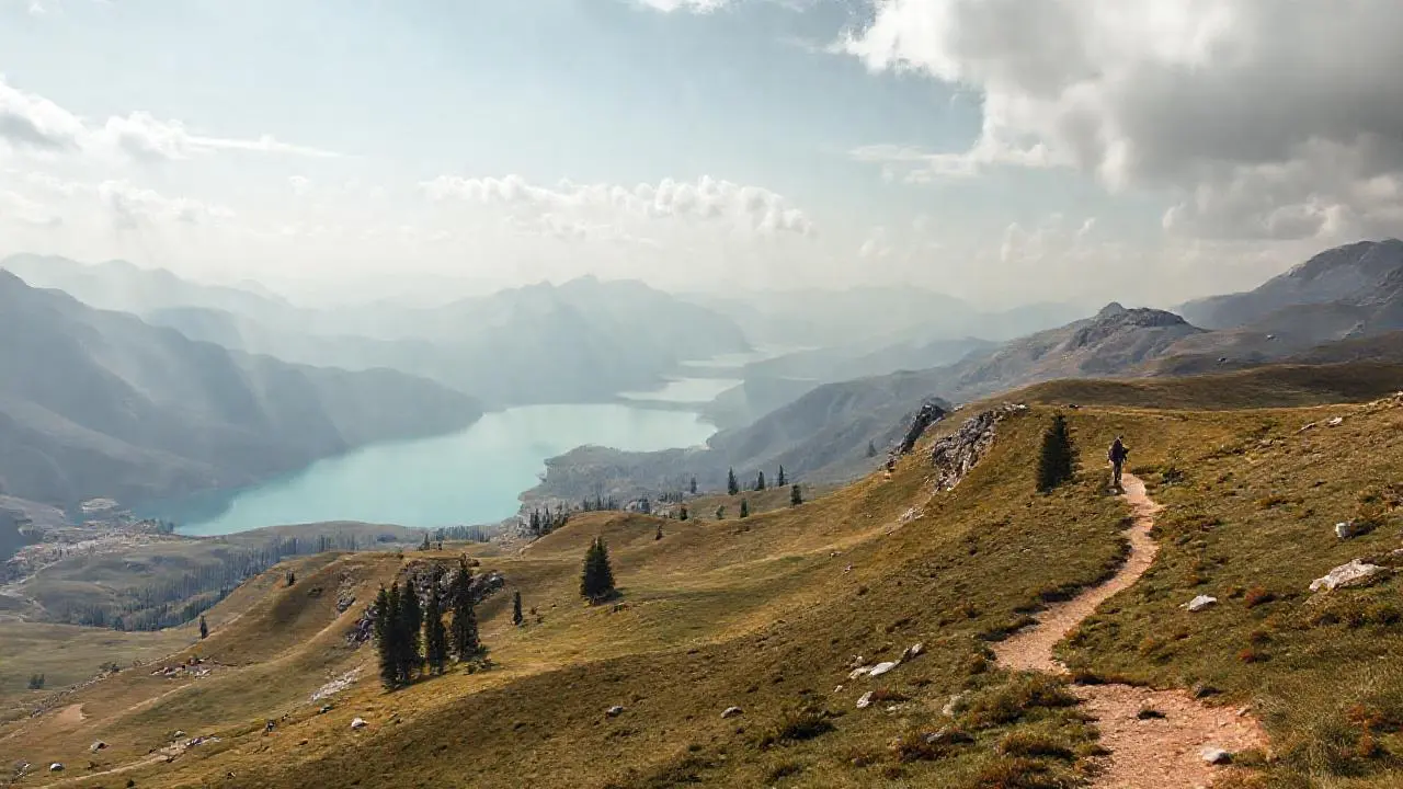 Paisaje alpino vasto, sereno y natural