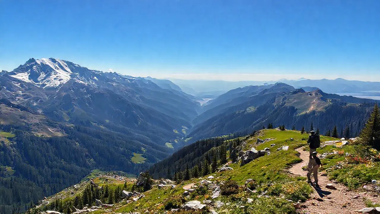 Imponente paisaje montañoso, vasto y sereno