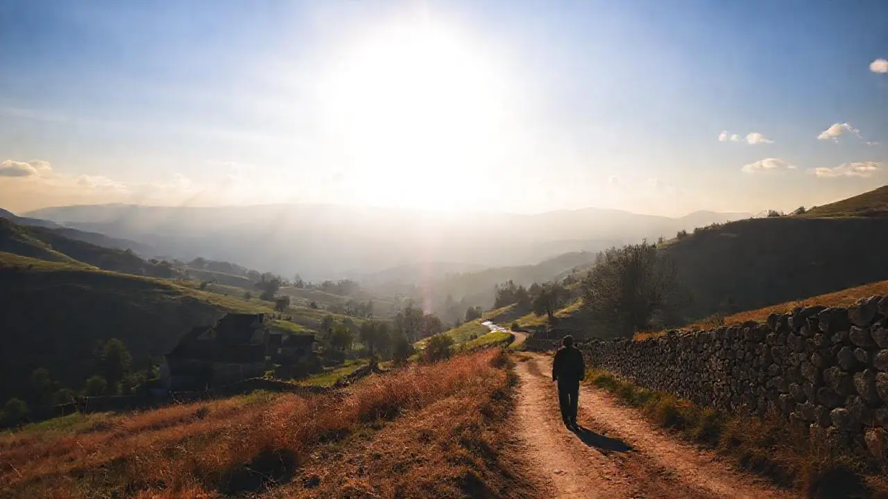 Paisaje rural sereno y distante