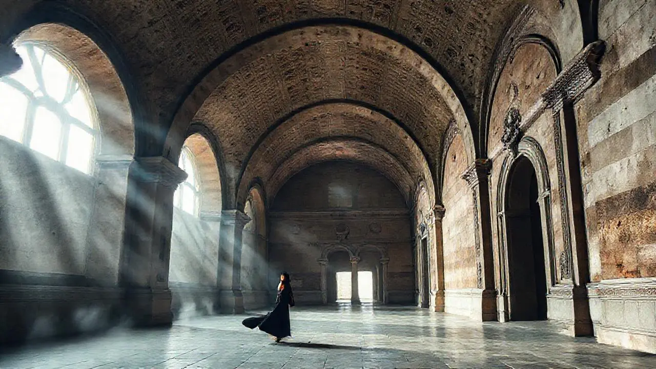 Interior antiguo, grandioso y en calma