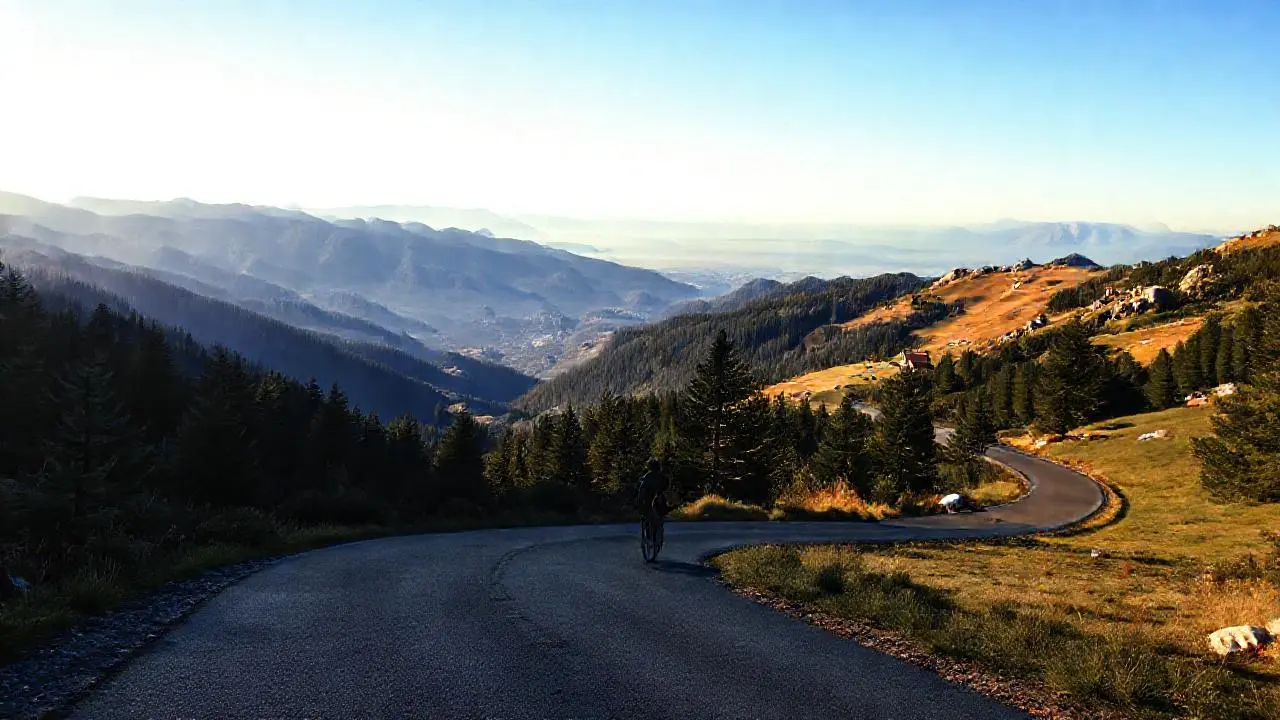 Impresionante paisaje montañoso y carretera sinuosa