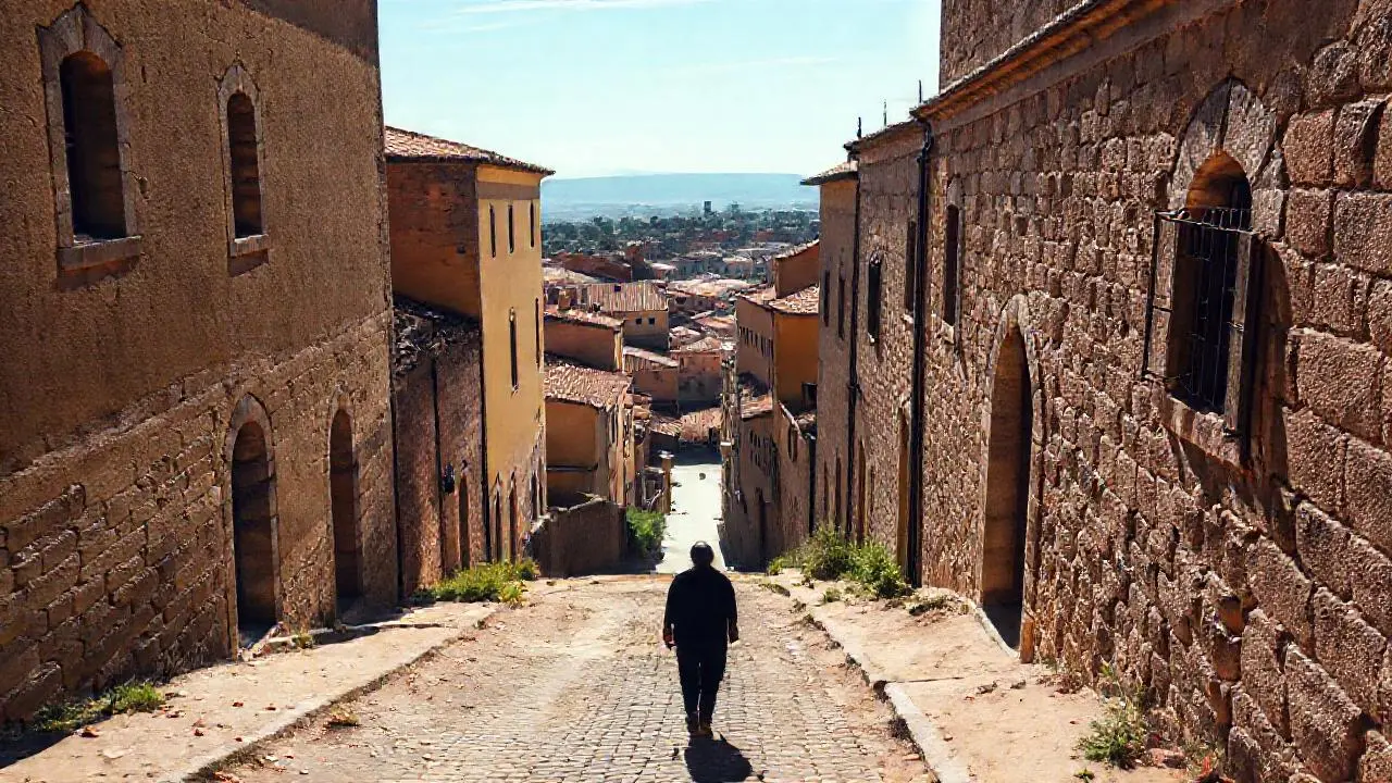 Arquitectura antigua, luz suave, ambiente sereno