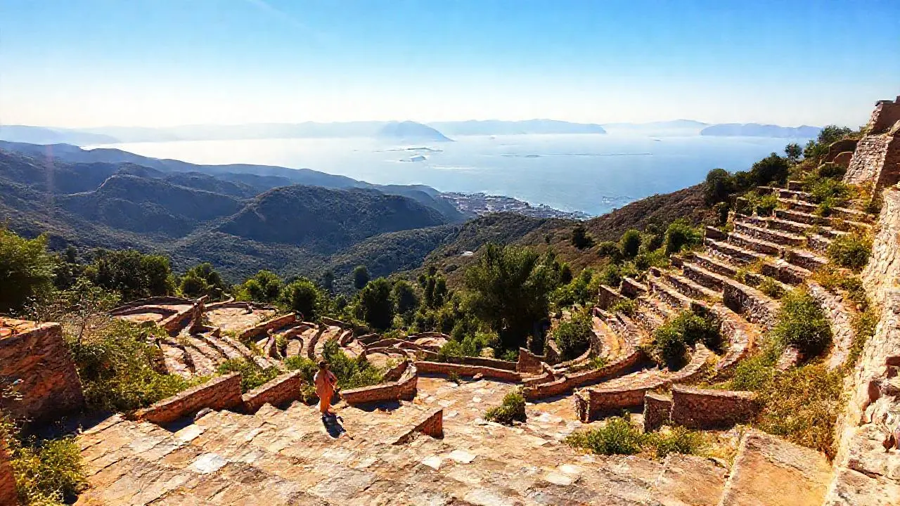 Paisaje soleado, tranquilo y extenso