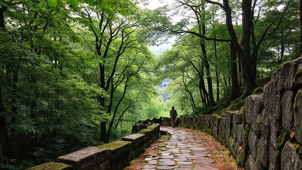 Un bosque tranquilo, extenso y natural