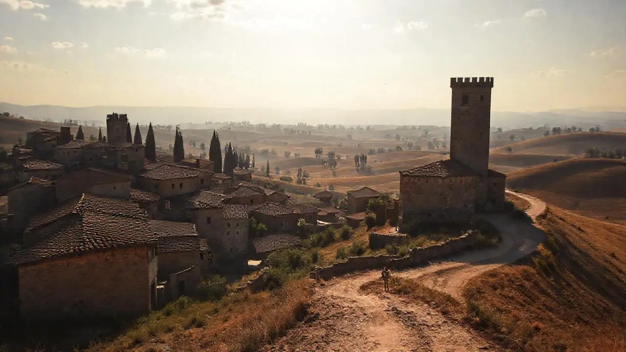Toscana: paisaje rural, tranquilo y dorado