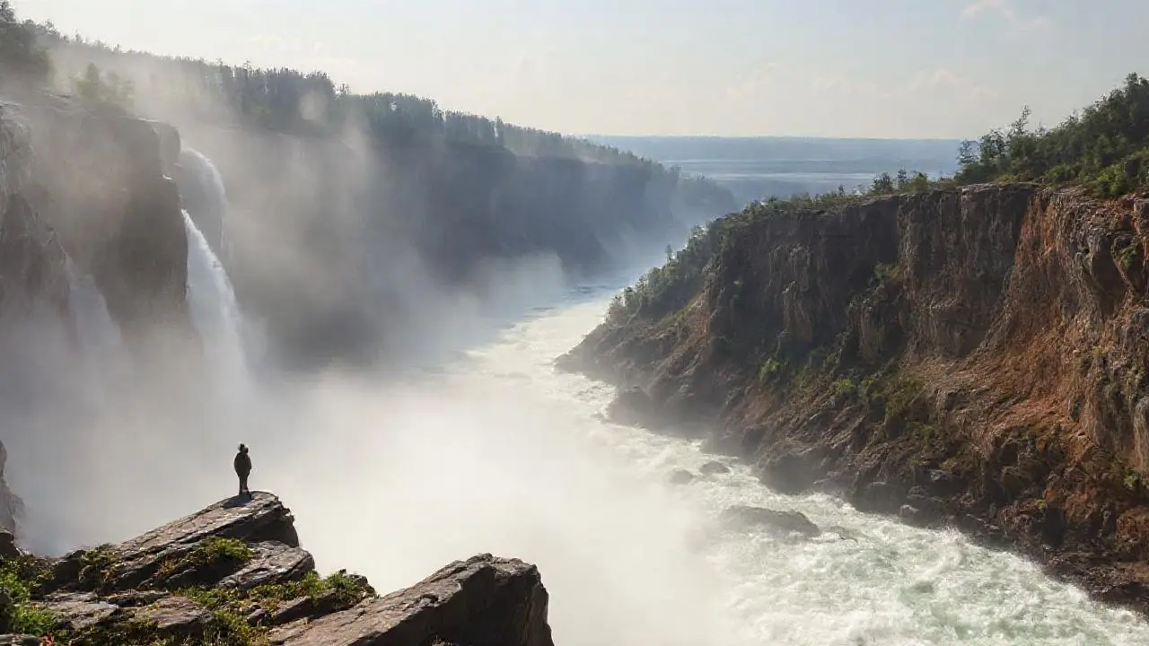 Imponente cascada, fuerza natural y vastedad