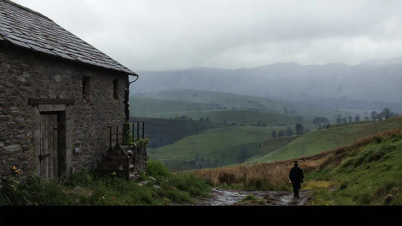 Paisaje rural melancólico y silencioso
