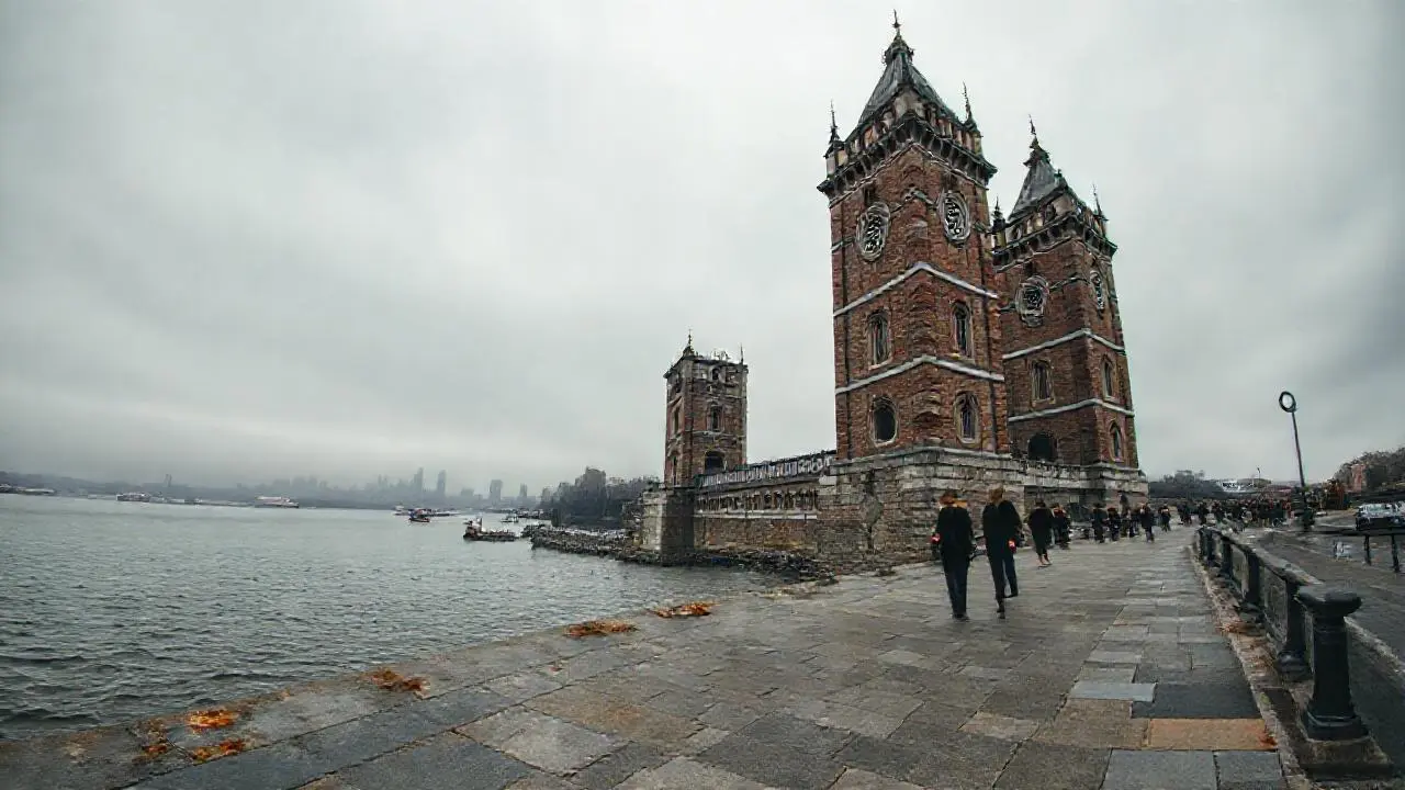 Paisaje urbano melancólico, amplio y brumoso