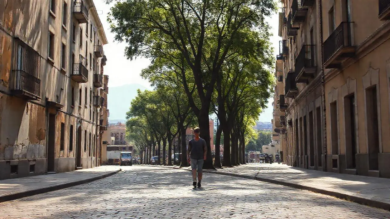Calle tranquila, luminosa y un poco antigua