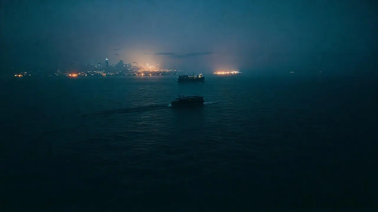 Un paisaje nocturno, vasto y sereno