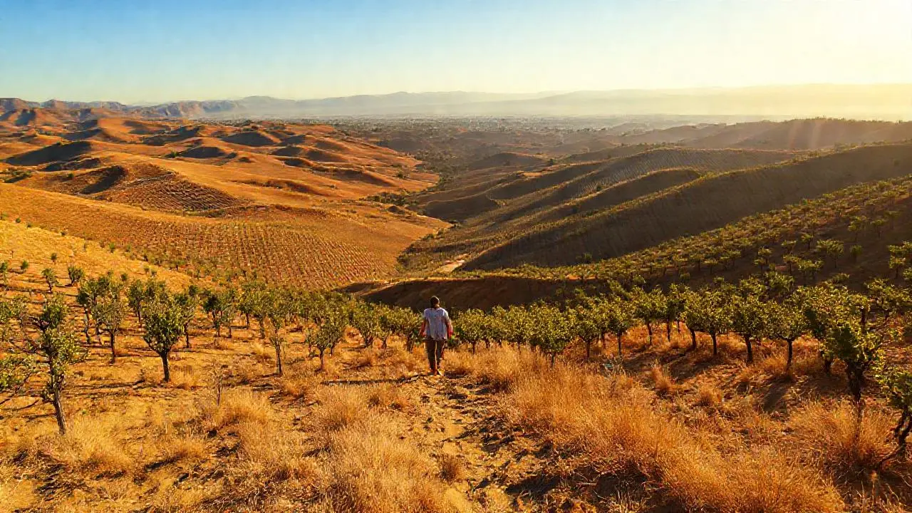 Paisaje rural, cálido y vasto
