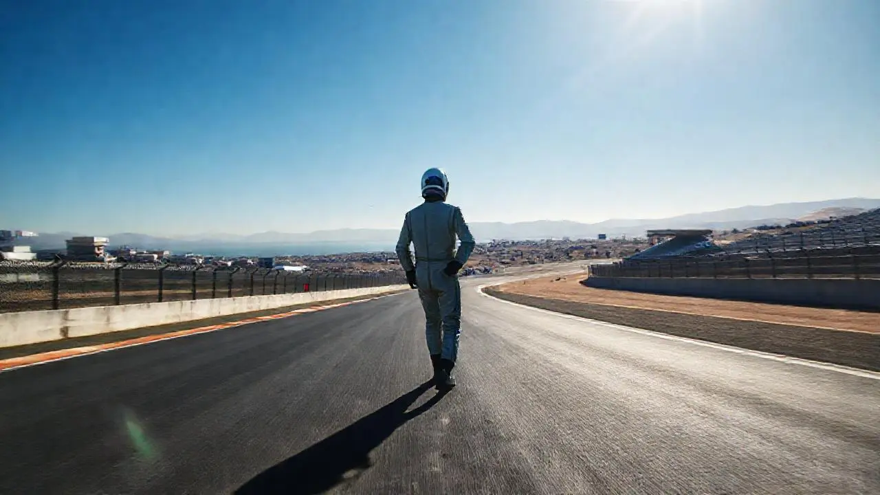 Carrera solitaria en un circuito desértico
