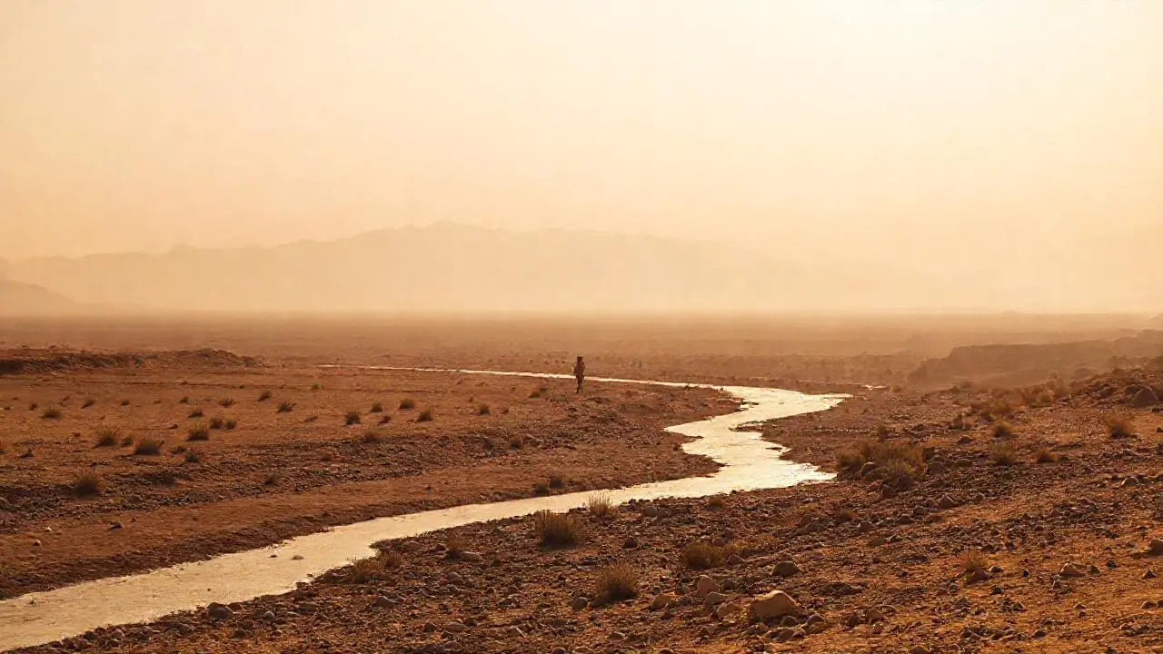 Paisaje árido, vasto y silencioso
